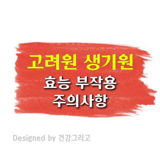 고려원 생기원 효능 부작용 성분