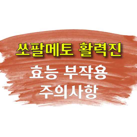 쏘팔메토 활력진 효과 부작용